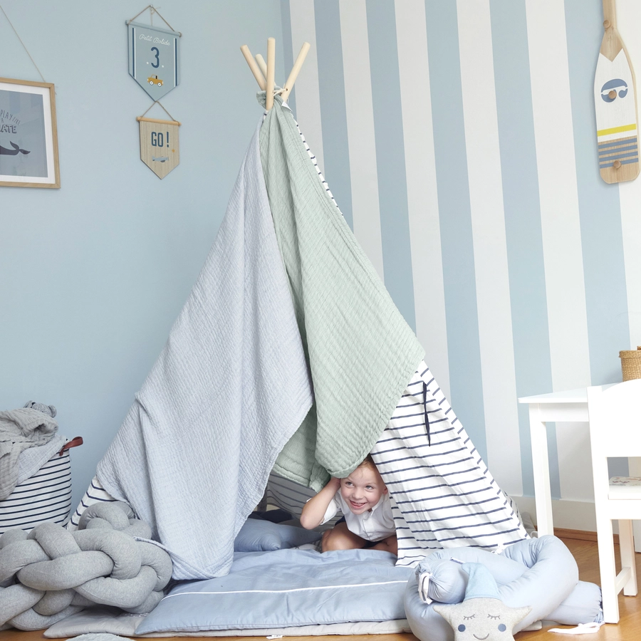 Nordic Coast Company Musselindecke Mint 90 x 120 cm