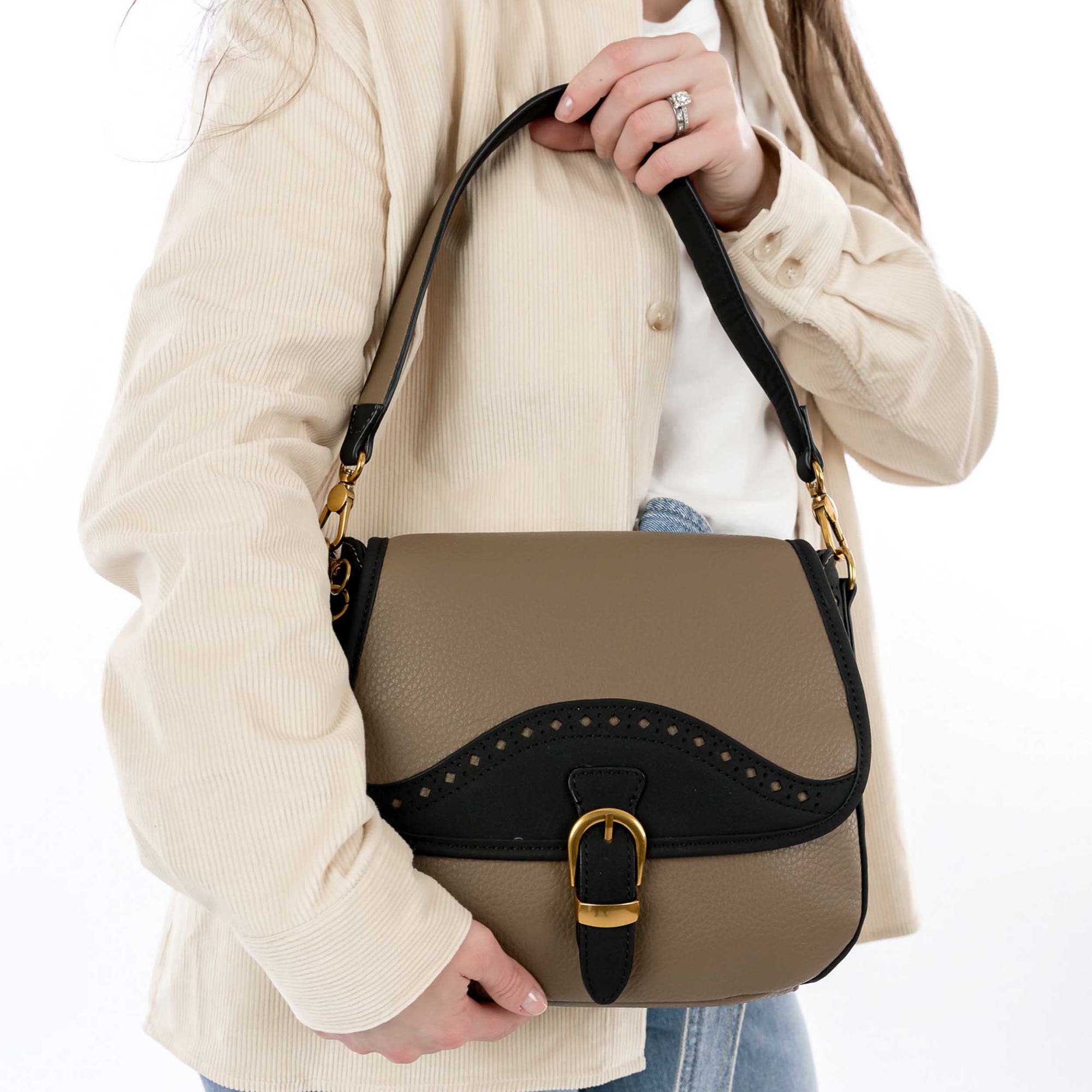 Sac bandoulière taupe