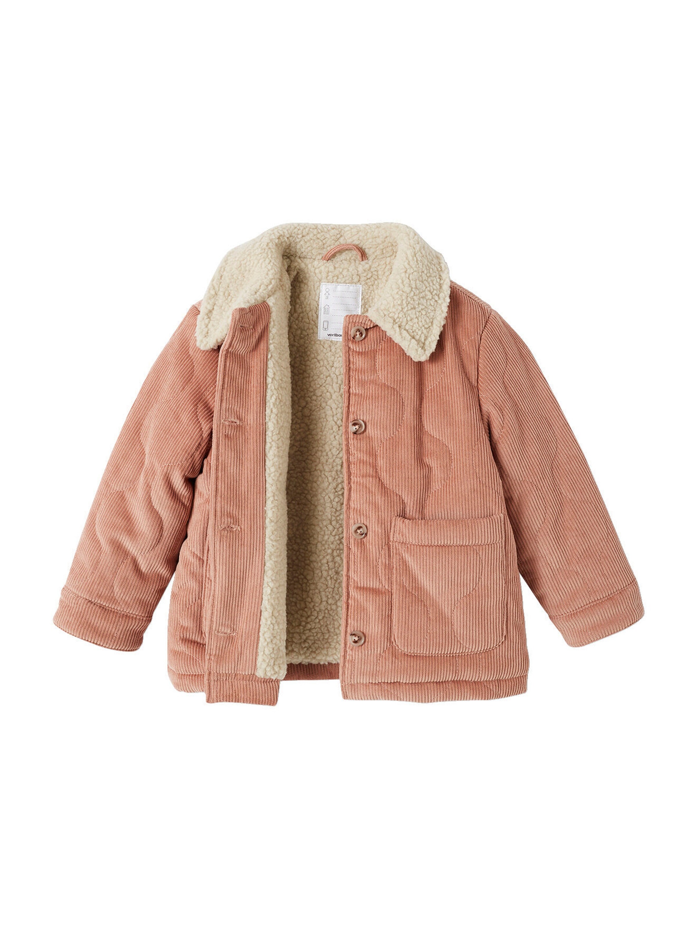 Vertbaudet Mädchen Cordjacke mit Fleecefutter blush