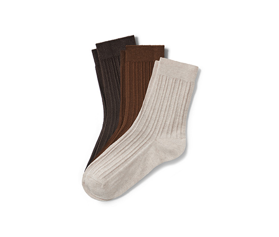 3 Paar Socken mit Zopfmuster