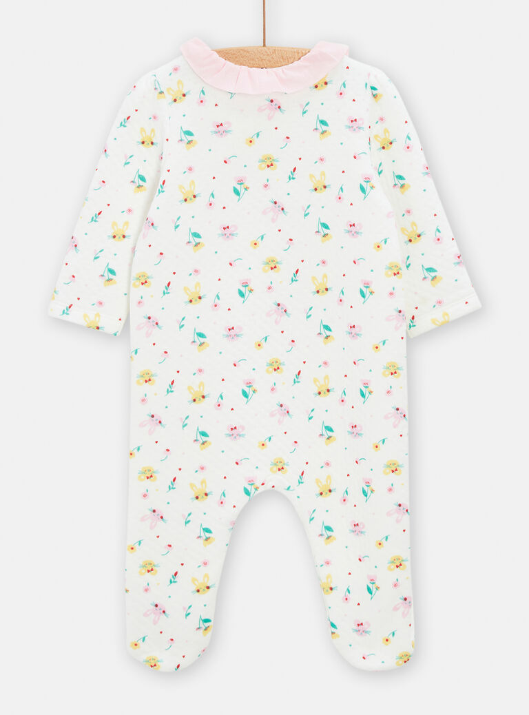 Grenouillère fantaisie en tubique pour bébé fille
