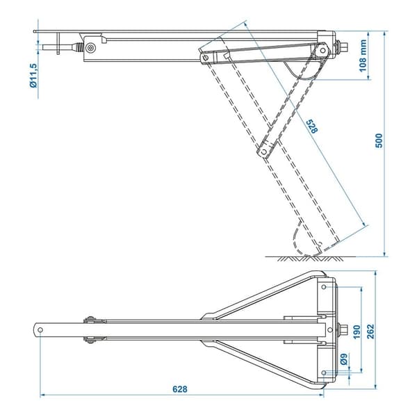 Hjørnestøt 800kg 605x260mm H:500mm