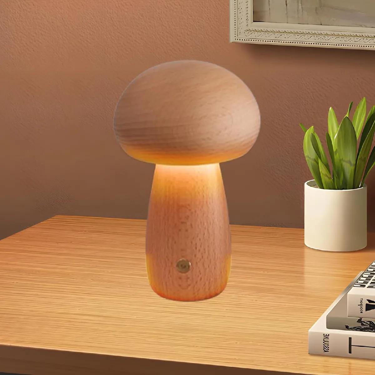 Lampe de Chevet Bois - Rechargeable