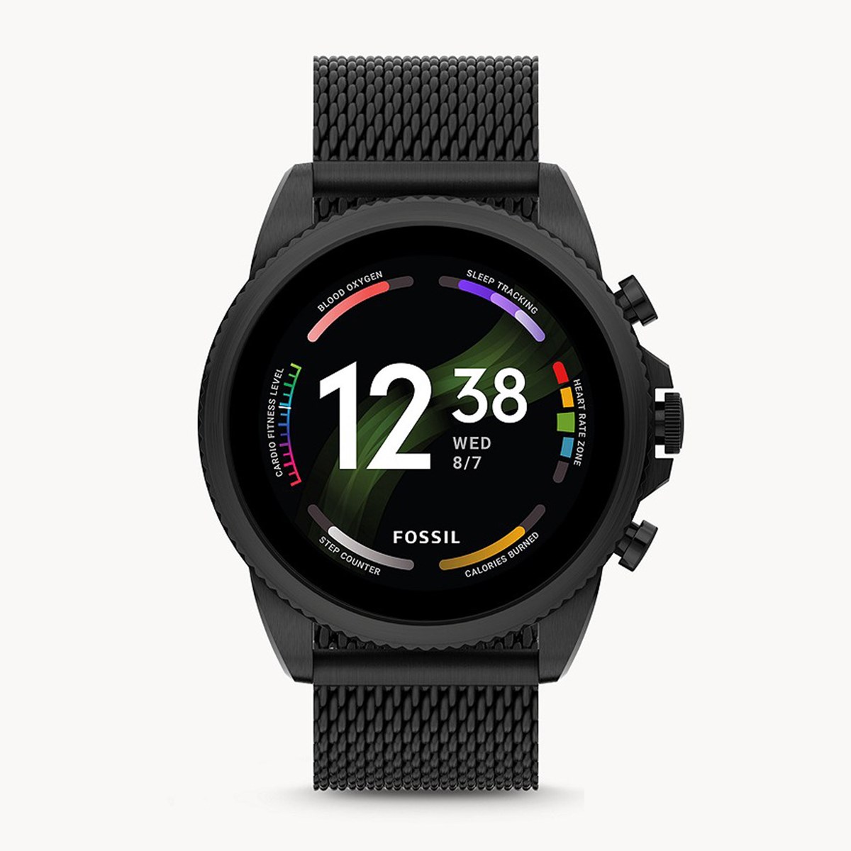 Montre Fossil Gen 6 connectée noirebracelet maille milanaise