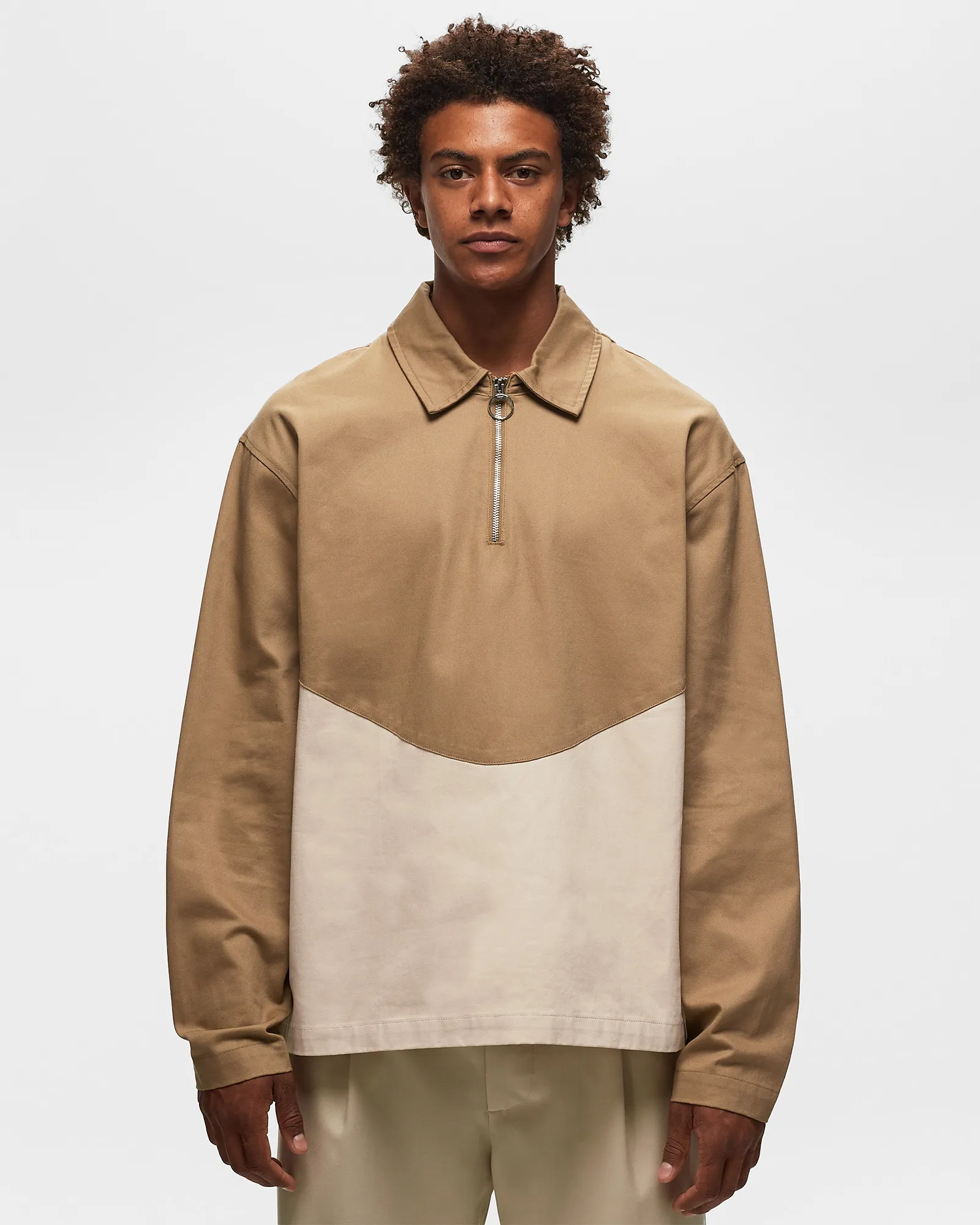 BSTN Brand TWO-TONE HALFZIP SHIRT