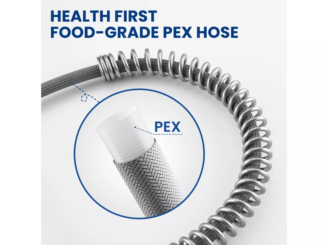 Cecipa max Brossé Mitigeur de Cuisine à Ressort avec Douchette Extensible, Robinet de Evier Rotatif à 360°Mitigeur Ressort avec 2 Fonctions,EU Modèle