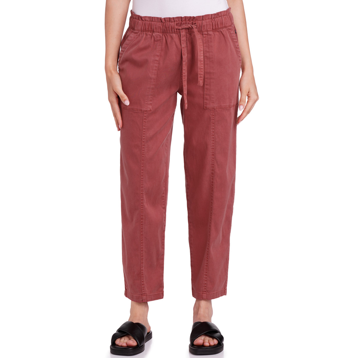 Gina Collection Damen Hose mit Tunnelzug dunkelrot