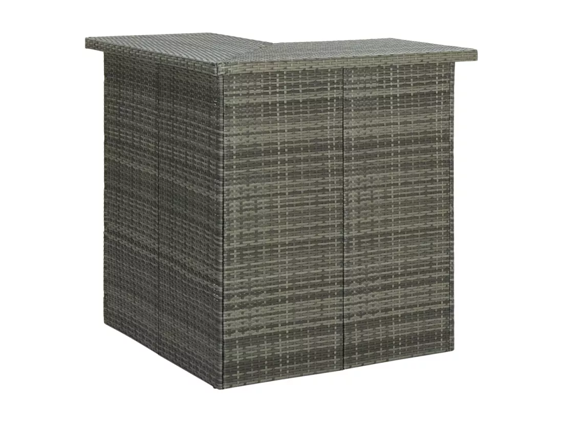 Table d'angle de bar Gris 100x50x105 cm Résine tressée