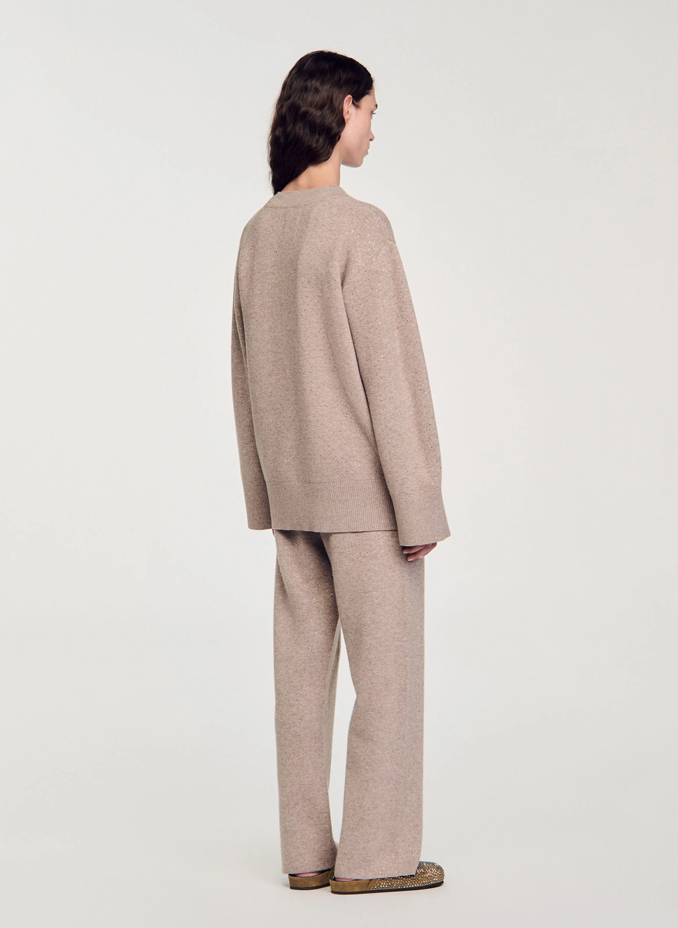 Cardigan ample en maille | Beige