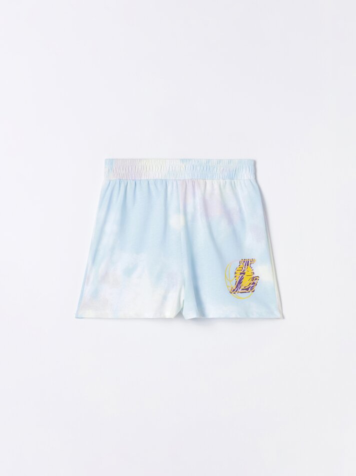 Calções da NBA dos Los Angeles Lakers - Branco-creme/Amarelo