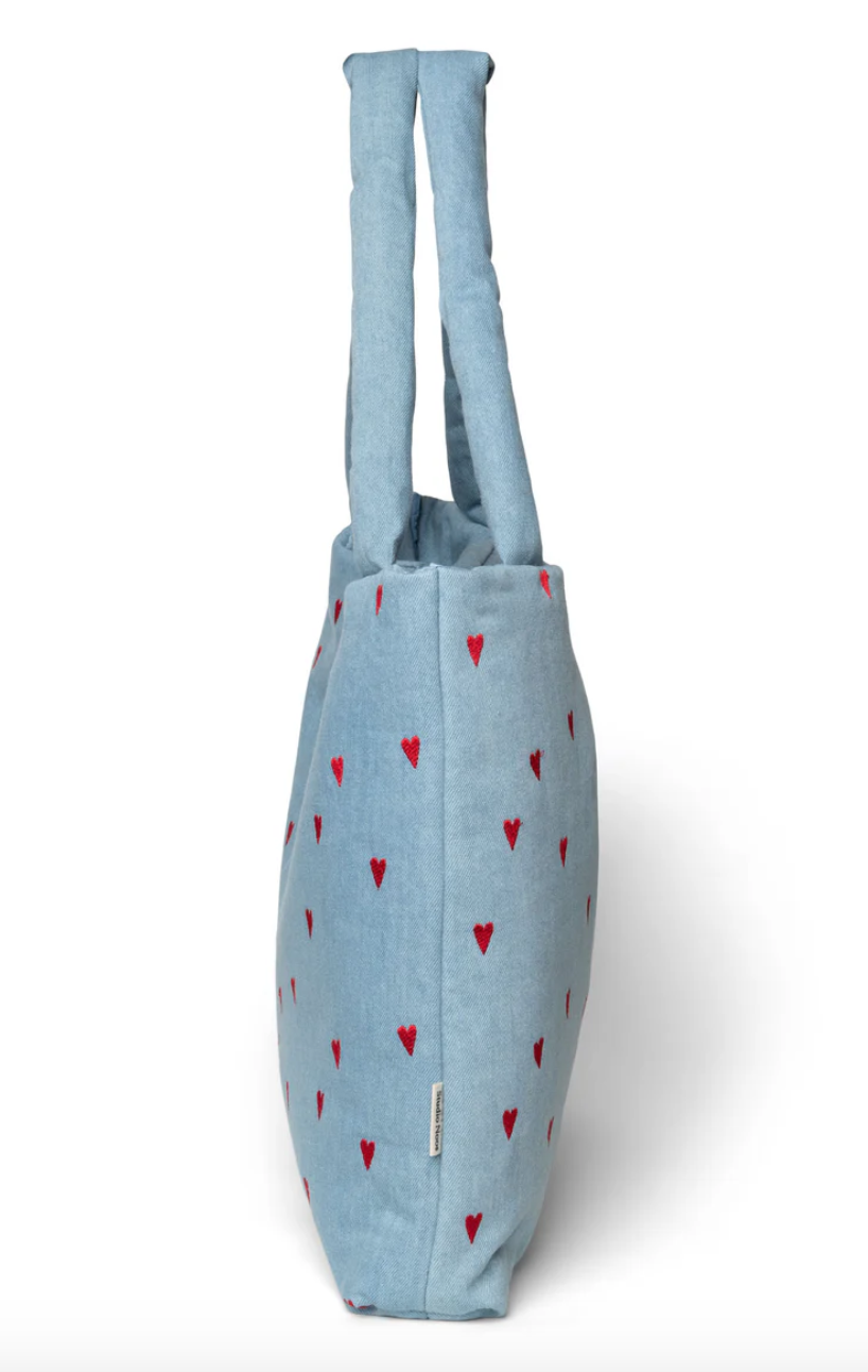 Studio Noos Studio Noos Denim Hearts Mom Bag