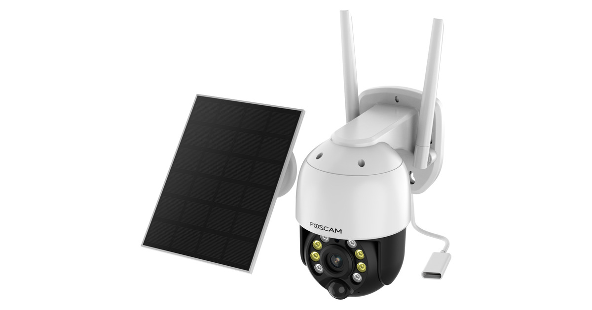 FoscamB4, 100% draadloze 2K/4MP Pan/Tilt batterijcamera  (Wit)