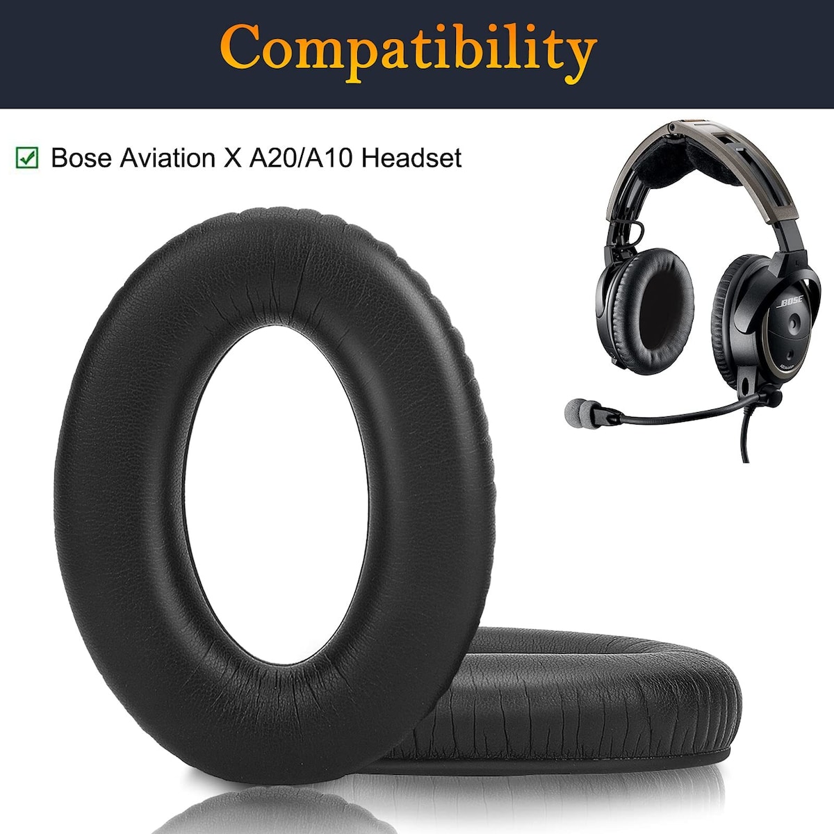 Øreputer til Bose Aviation X A20 / A10 1 par Sort