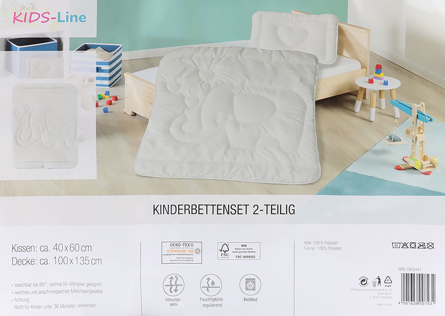Hochwertiges Mikrofaser Kinder Betten Set für Allergiker geeignet, 2-teilig