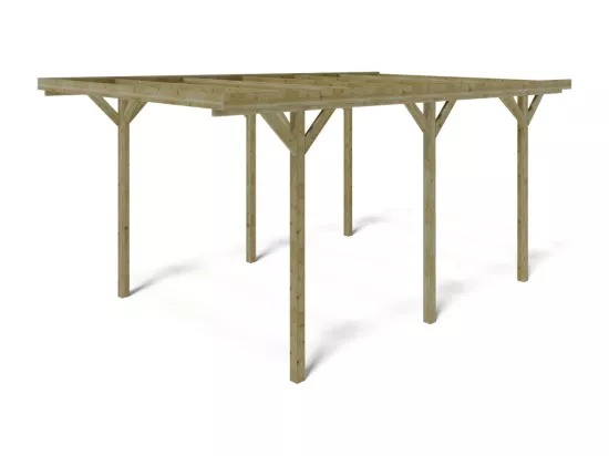 Carport, abri de voiture 3,04x5,12 m - 15,57 m2 - CAR16 - ALTANKA