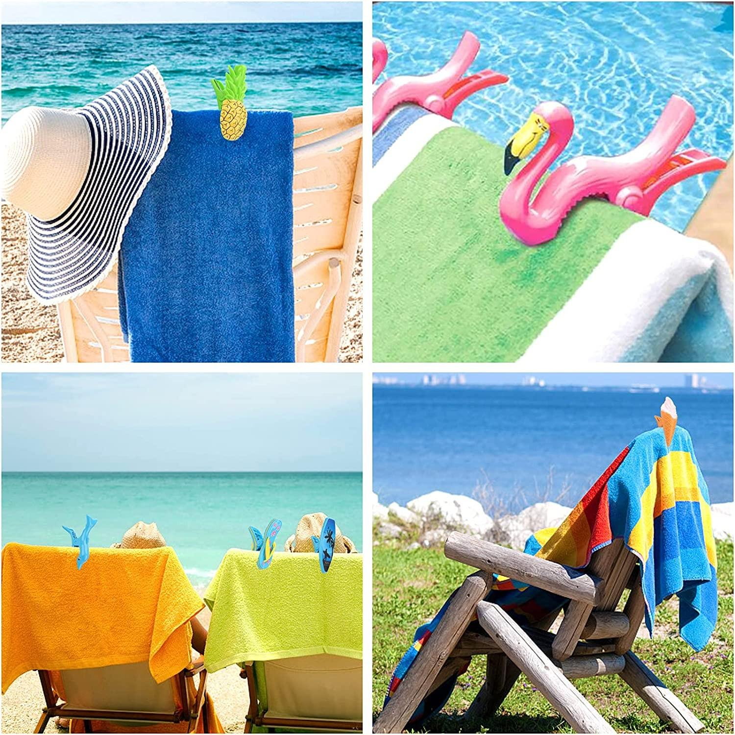 (6er Set) 14x6cm Extra Grosse Strandtuch Clip Halterungen Klammern - Sommer