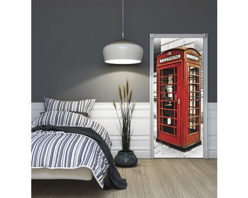 Vinyl fotobehang 3131 SKT, zelfklevend deurbehang, Londen telefoonnummer, 1 stuk, 91 x 211 cm