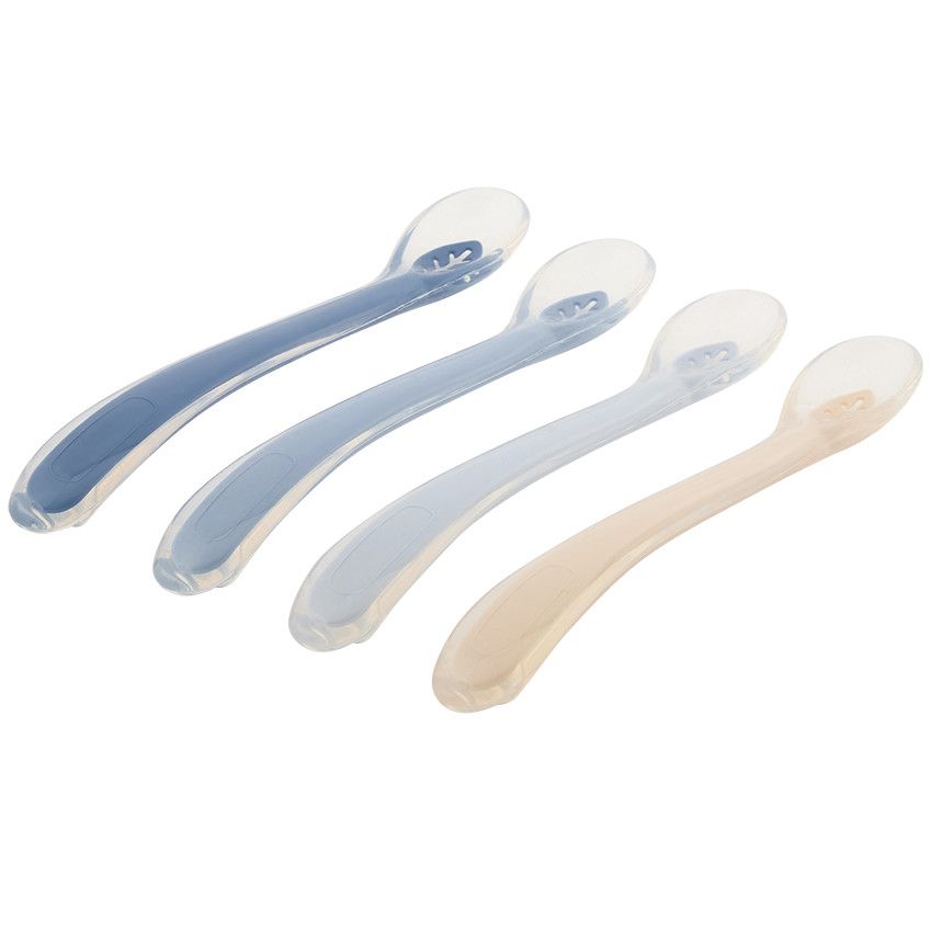 Lot de 4 cuillères en silicone Yummix - Bleu - Ecru