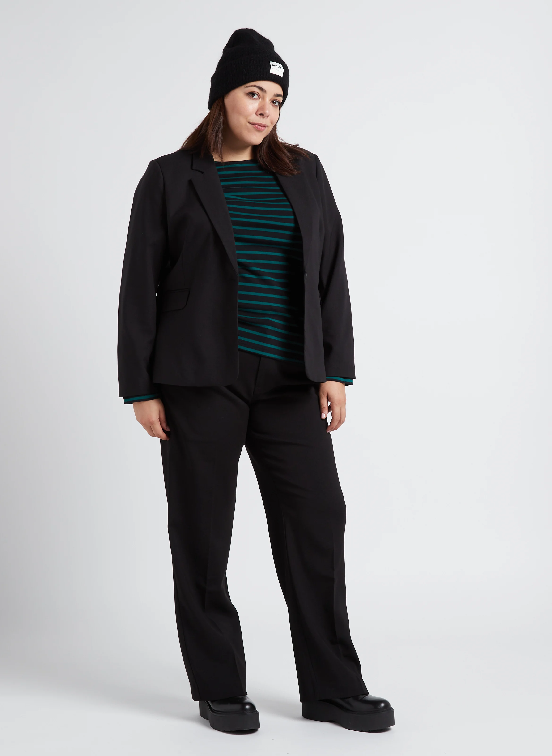Pantalon droit stretch | Noir
