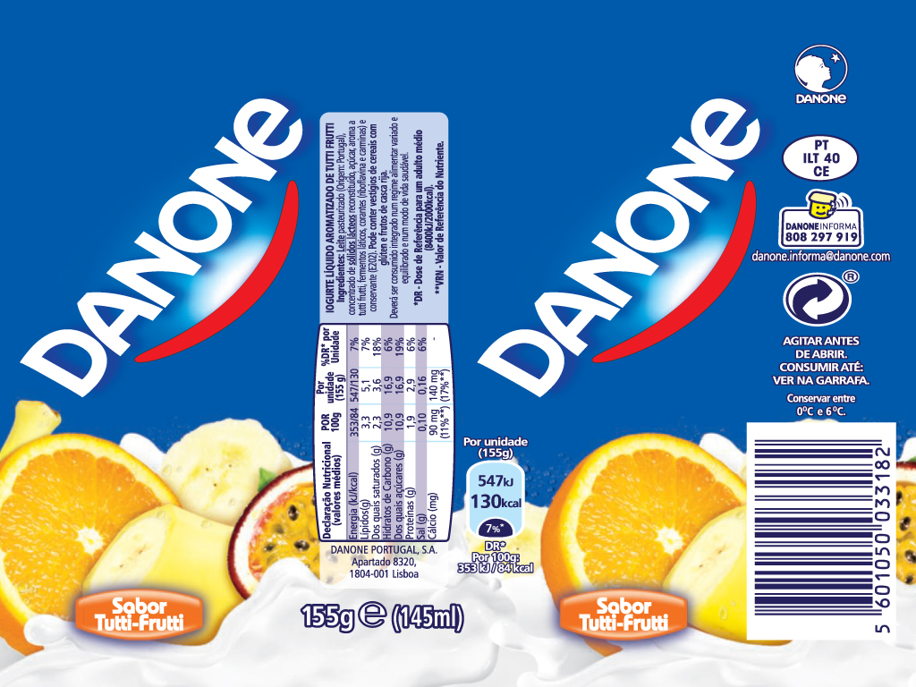 IOGURTE DANONE LÍQUIDO TUTTI FRUTTI 4X155G
