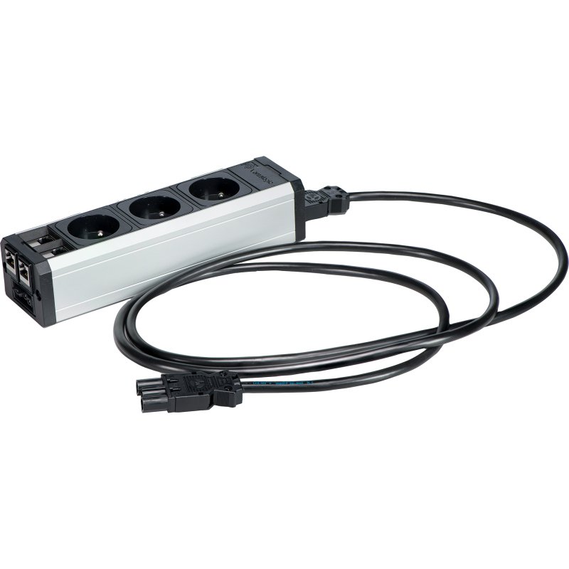 Multiprise nourrice Versatek 3 prises avec 2 connections RJ45 - câble de liaison 2 m- élément suivant- - pour espace bureau professionnel