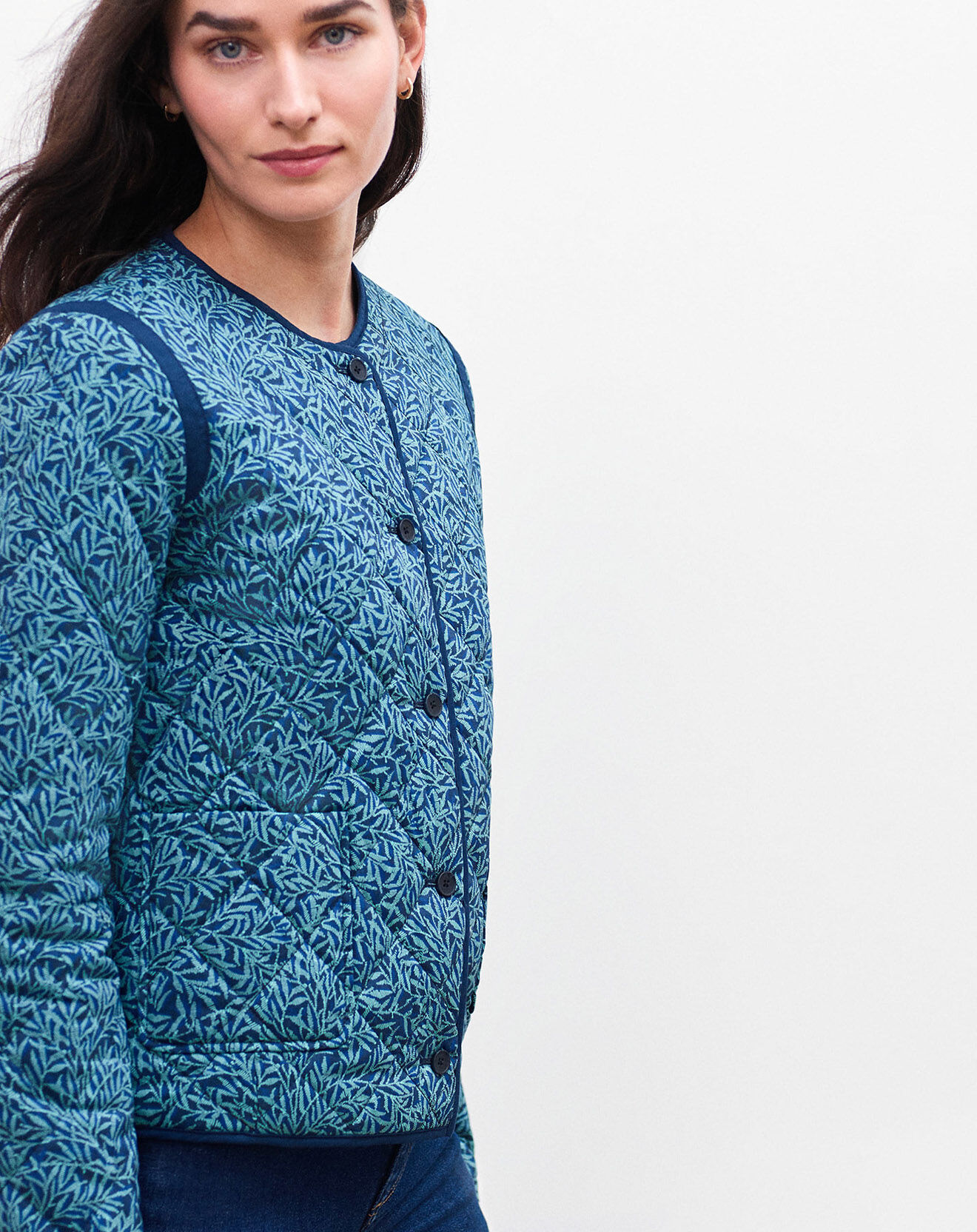Caroll Veste matelassée Winoka imprimée bleu marine