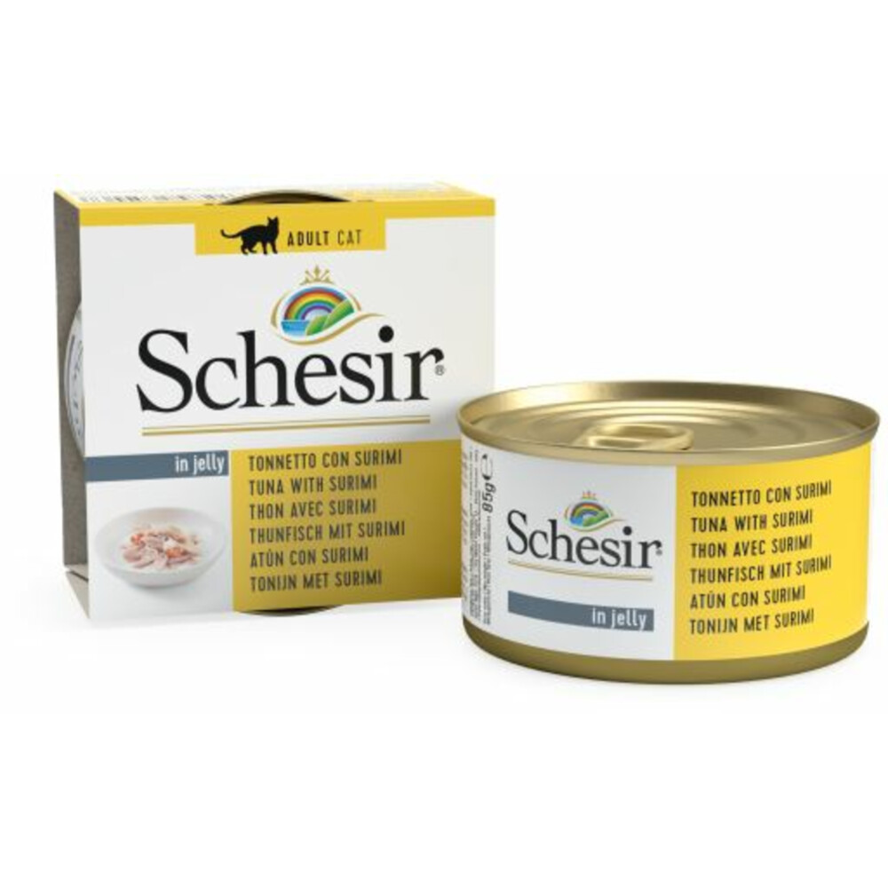 14x Schesir Kattenvoer Tonijn en Surimi in Gelei85 gr