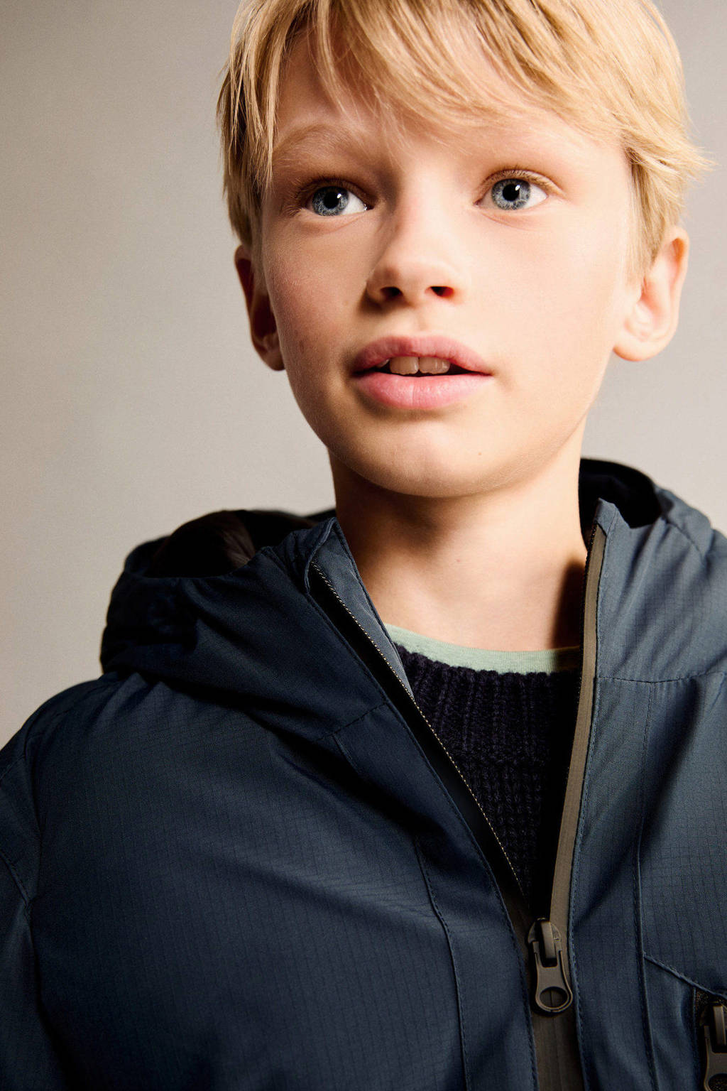 Mango Kids gewatteerde winterjas marine