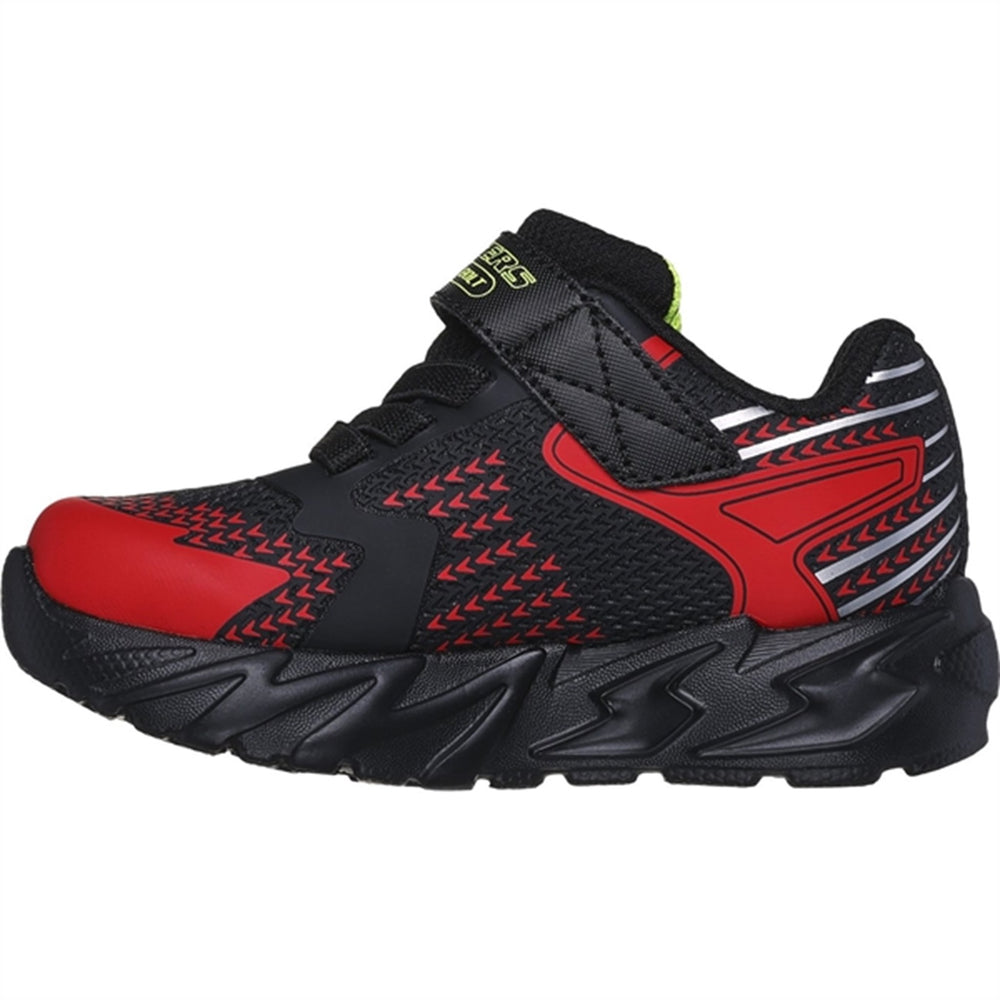 Boys Flex Glow Bolt Sneakers Black Red