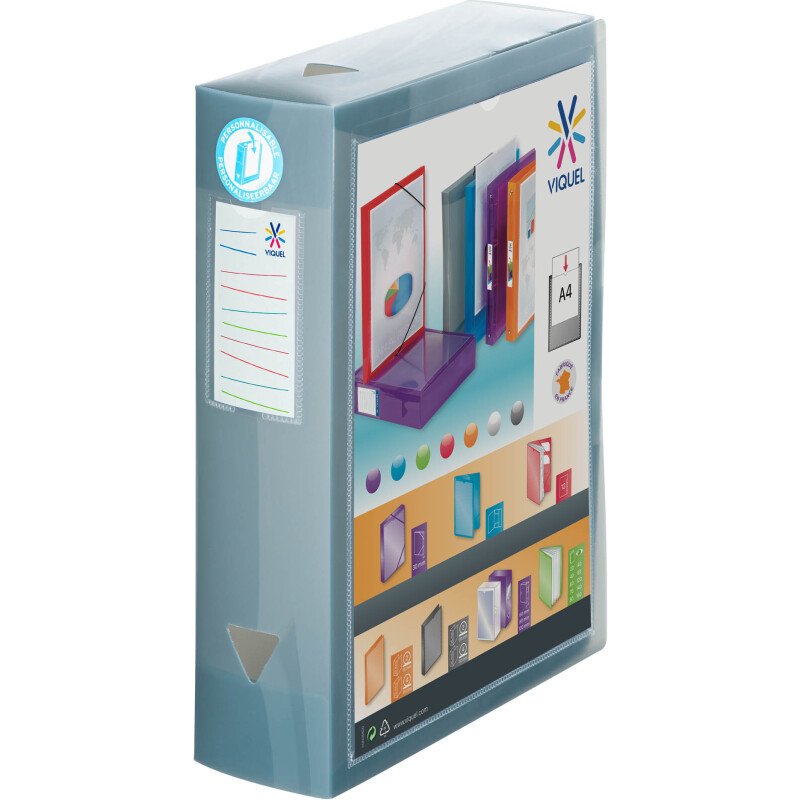 Boîte de classement plastique personnalisable CLASS DOC PROPYGLASS VIQUEL dos 8 cm couleur