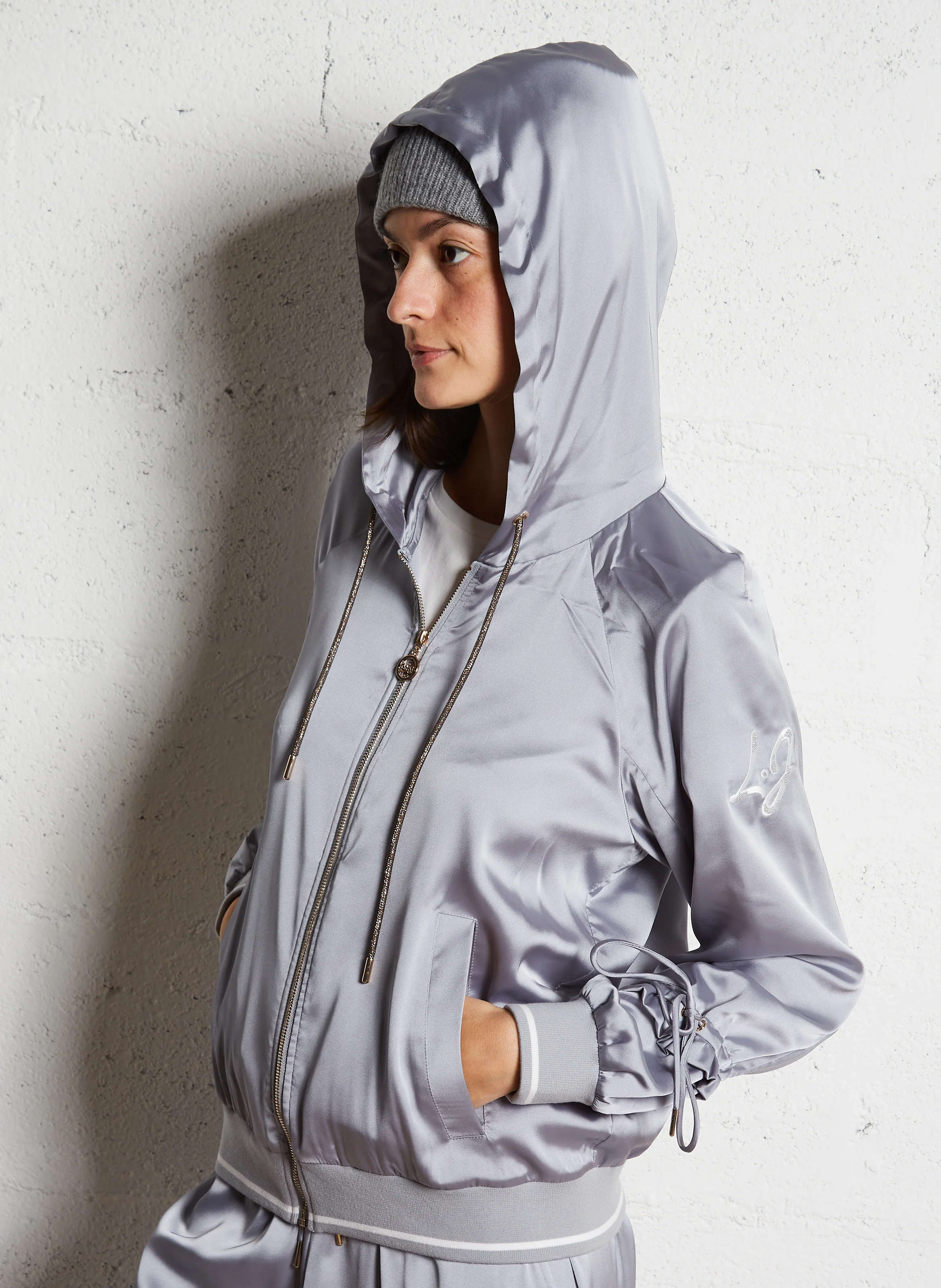 Veste à capuche droite | Blanc