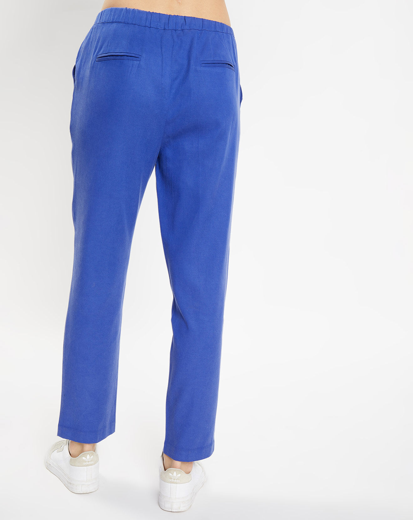 Galeries Lafayette Pantalon carotte Pink bleu foncé