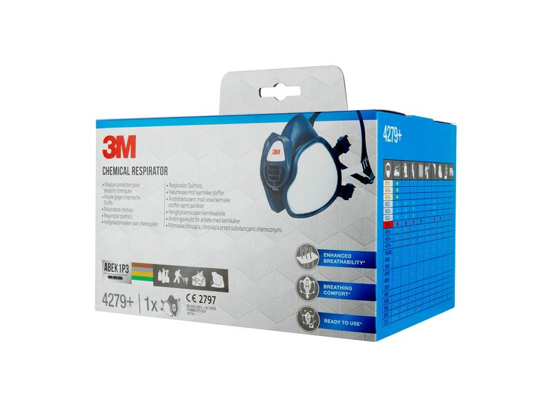 3M Farbspritzmaske 4279 ABEK, FFP3 Maske gegen chemische Stoffe 4279 , ABEKP3