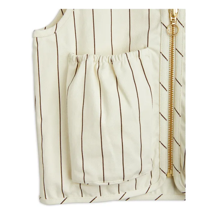 Mini Rodini Veste Sans-Manches Chouette Coton Bio | Ecru