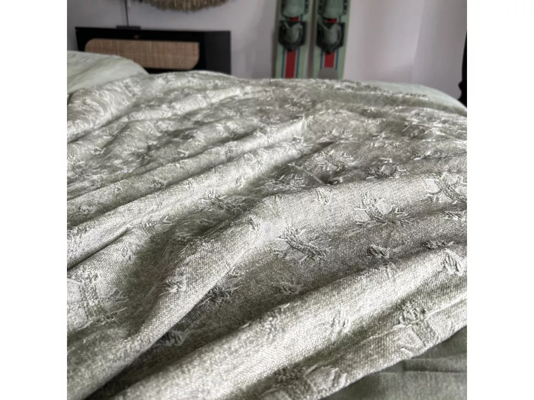 Now's Home - Courte Pointe En Kilim Tisse En Relief Vert 140x220cm Byzance