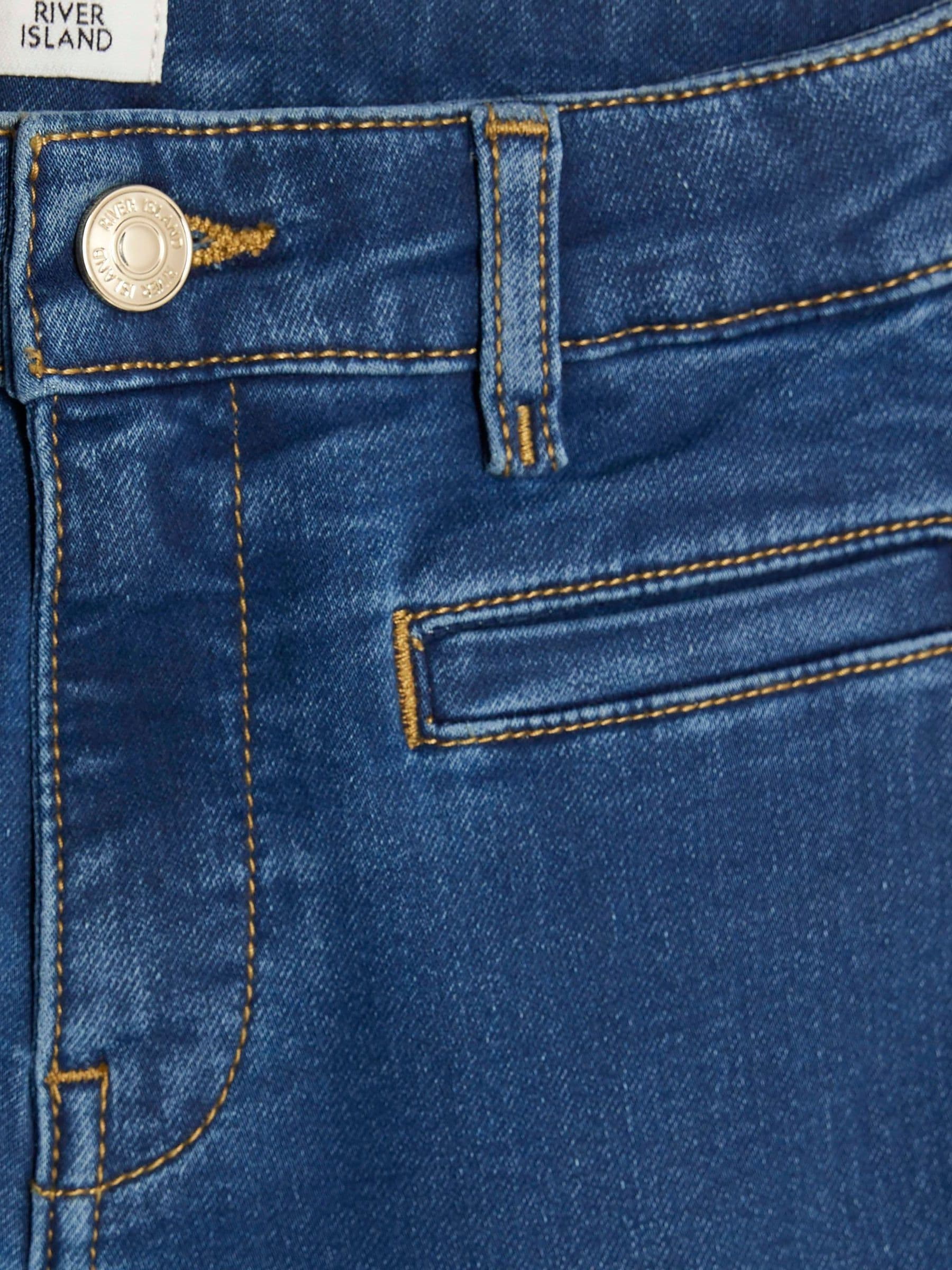 River Island Mid Wash Waistcoat & Wide Leg Jeans Set