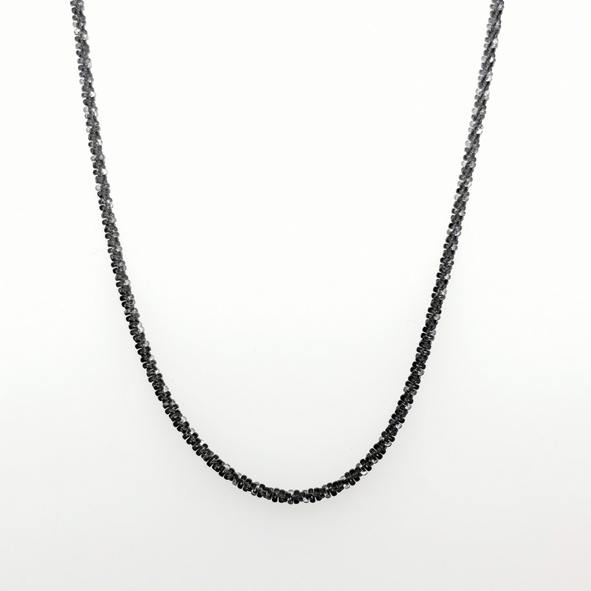 Collier sautoir Elden argent 925/1000  1 rang noircollection Catch the Rainbow
