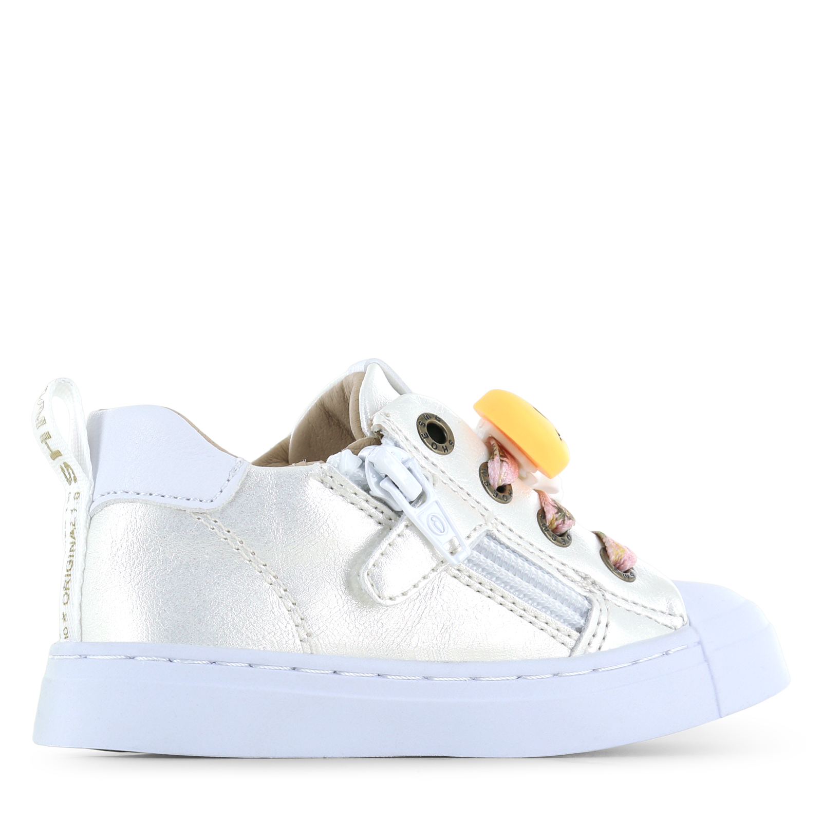 Shoesme parelmoer sneaker Microfiber leer | Meisjes schoenen