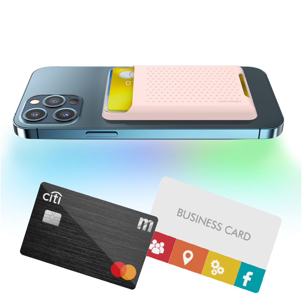 Magnetische MagSafe iPhone Silikon Wallet Kreditkarten Halterung - Grau