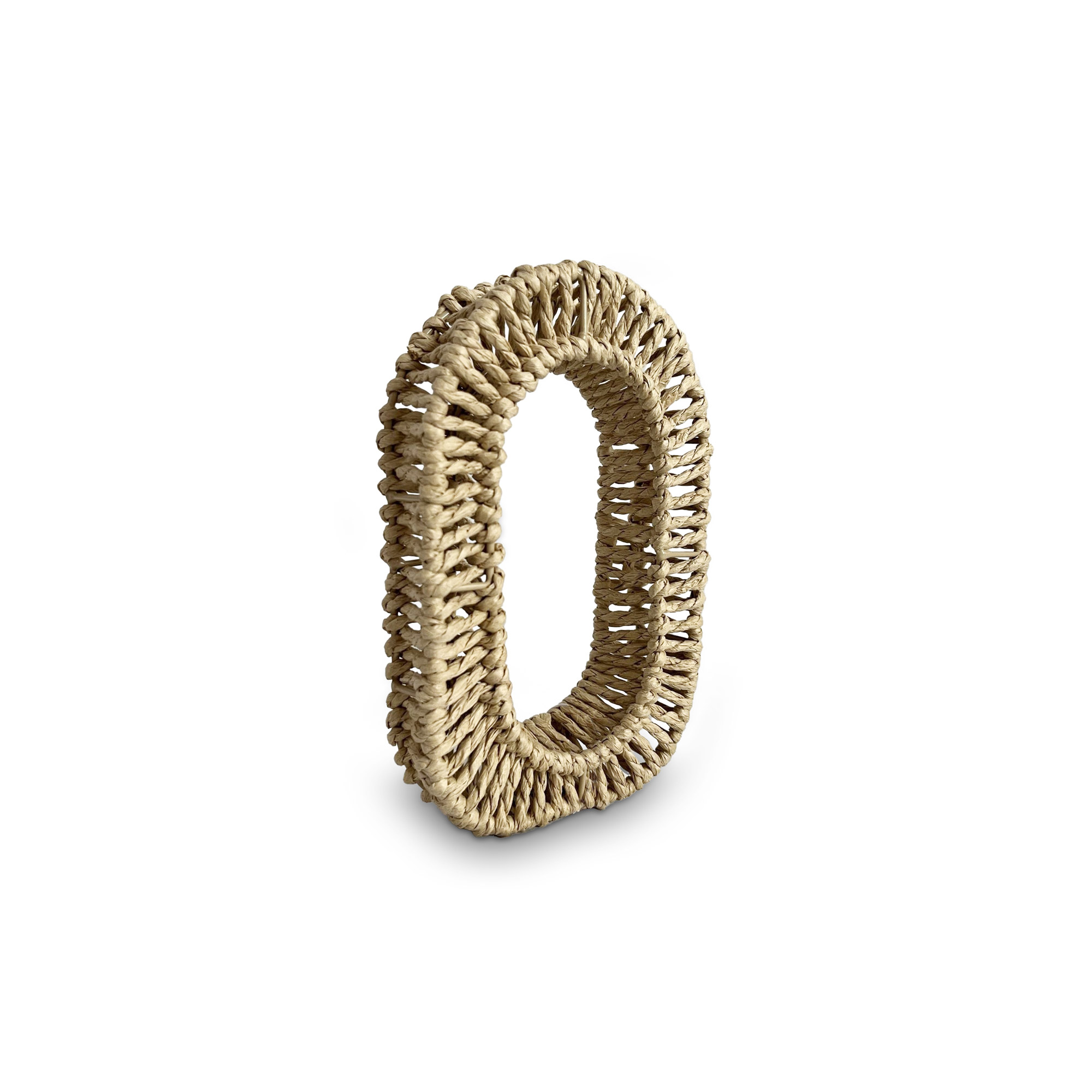 Buchstabe 'O' aus Papiergeflecht, braun, H 20,5 cm, B 12,5 cm, L 3,5 cm von fischer's lagerhaus