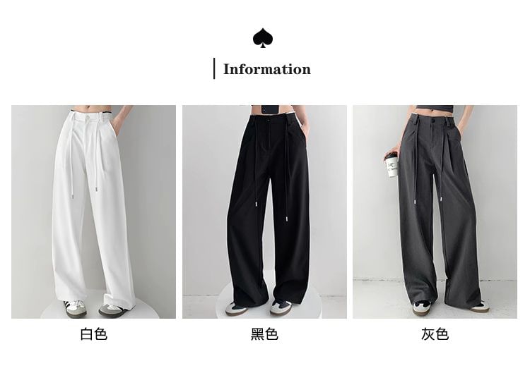 Shira - Broek met wijde pijpen en trekkoordtaille