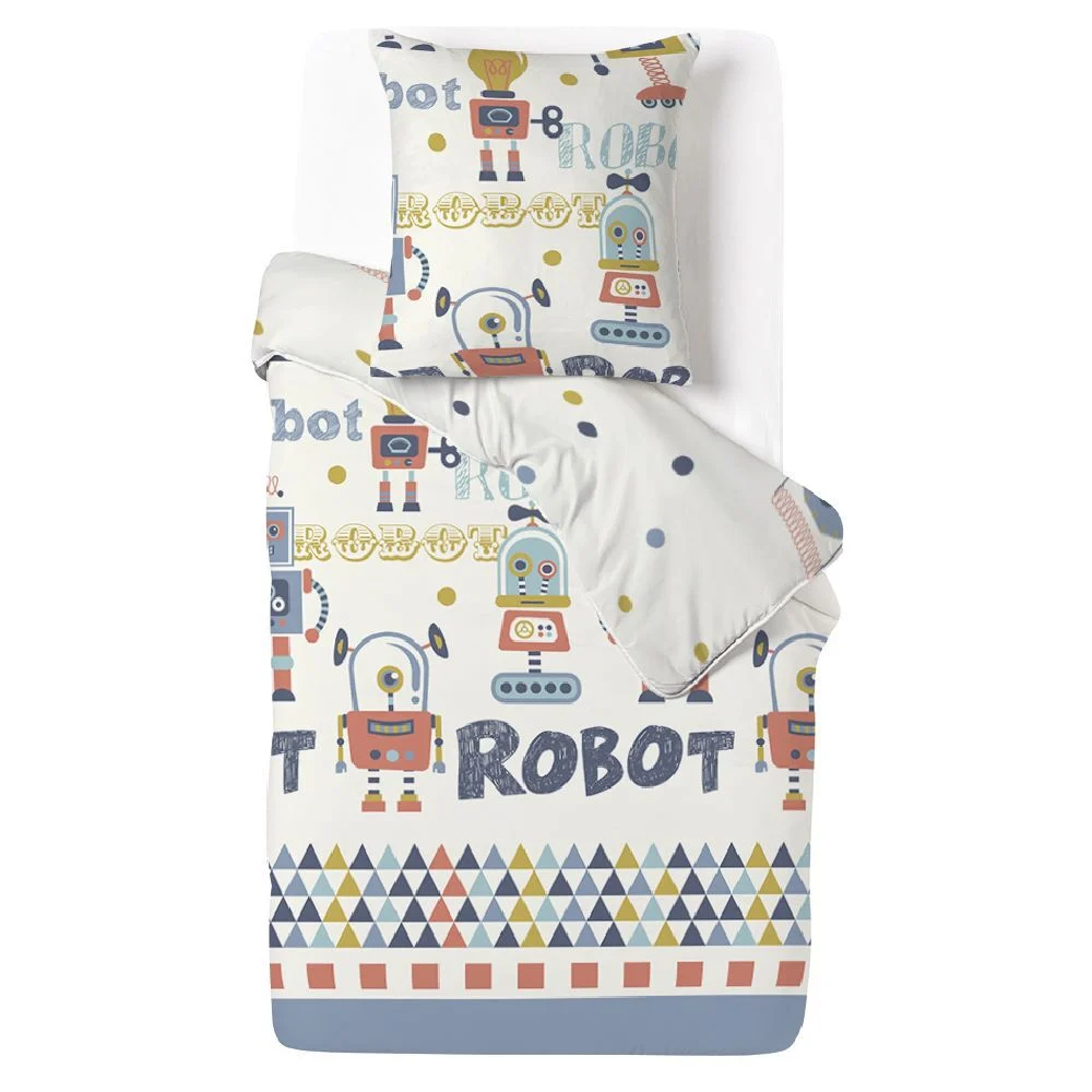 Parure de lit Robotik 140x200cm et 1 taie d'oreiller