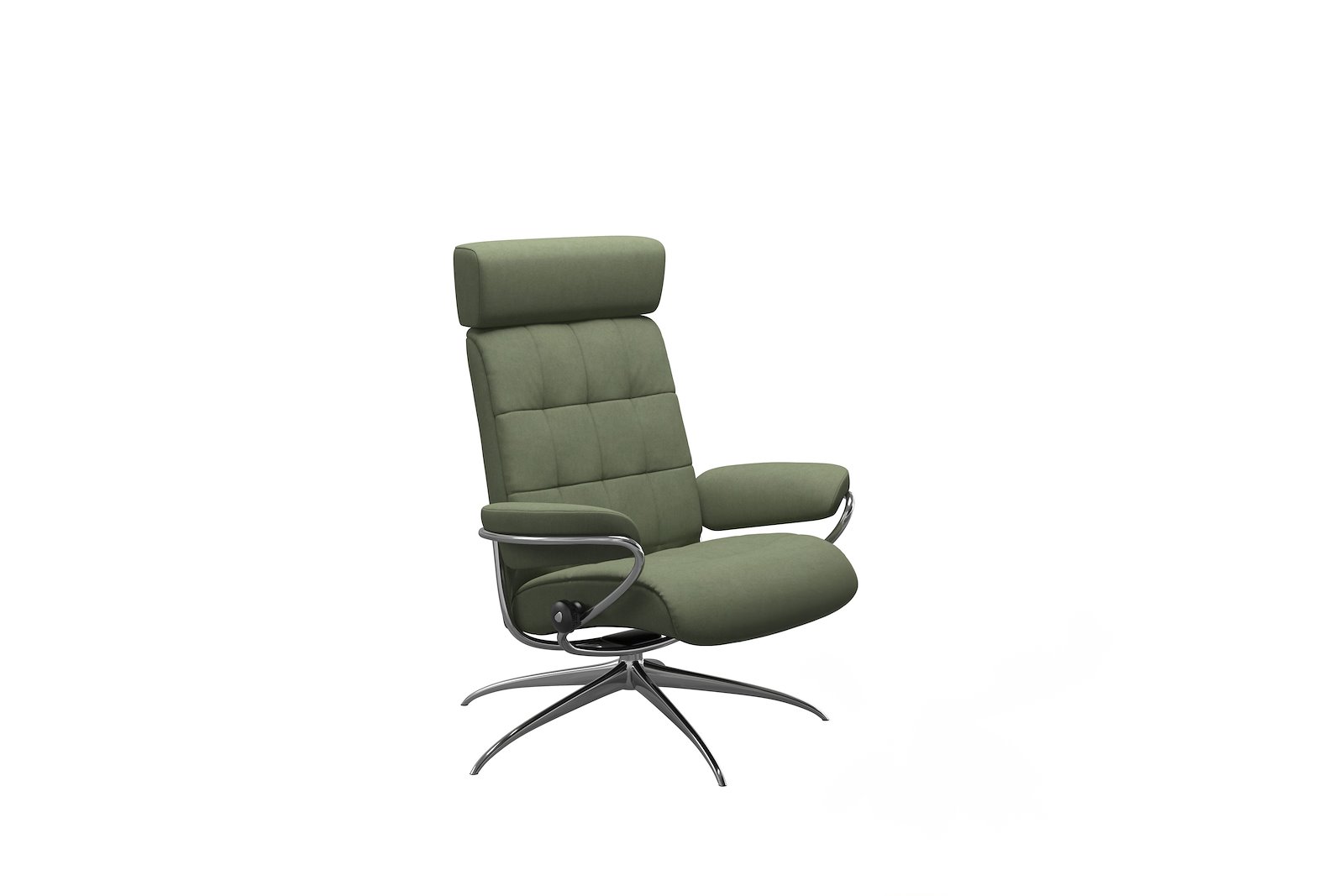 London lenestol Tekstil Calido Green - Star - Chrome