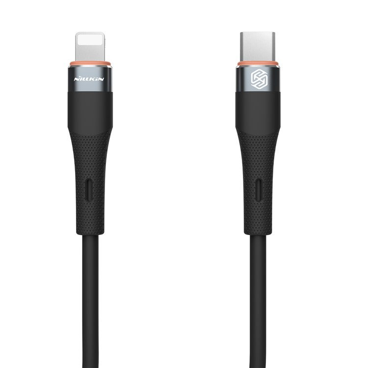 (1.2m) 27W USB C auf Lightning Silikon Ladekabel Fast Charge Datenkabel - Schwarz