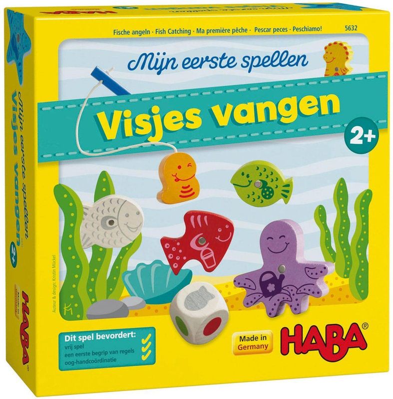HABA - Mijn Eerste Spellen - Visjes Vangen - Spel met Hengel en Zeebewoners
