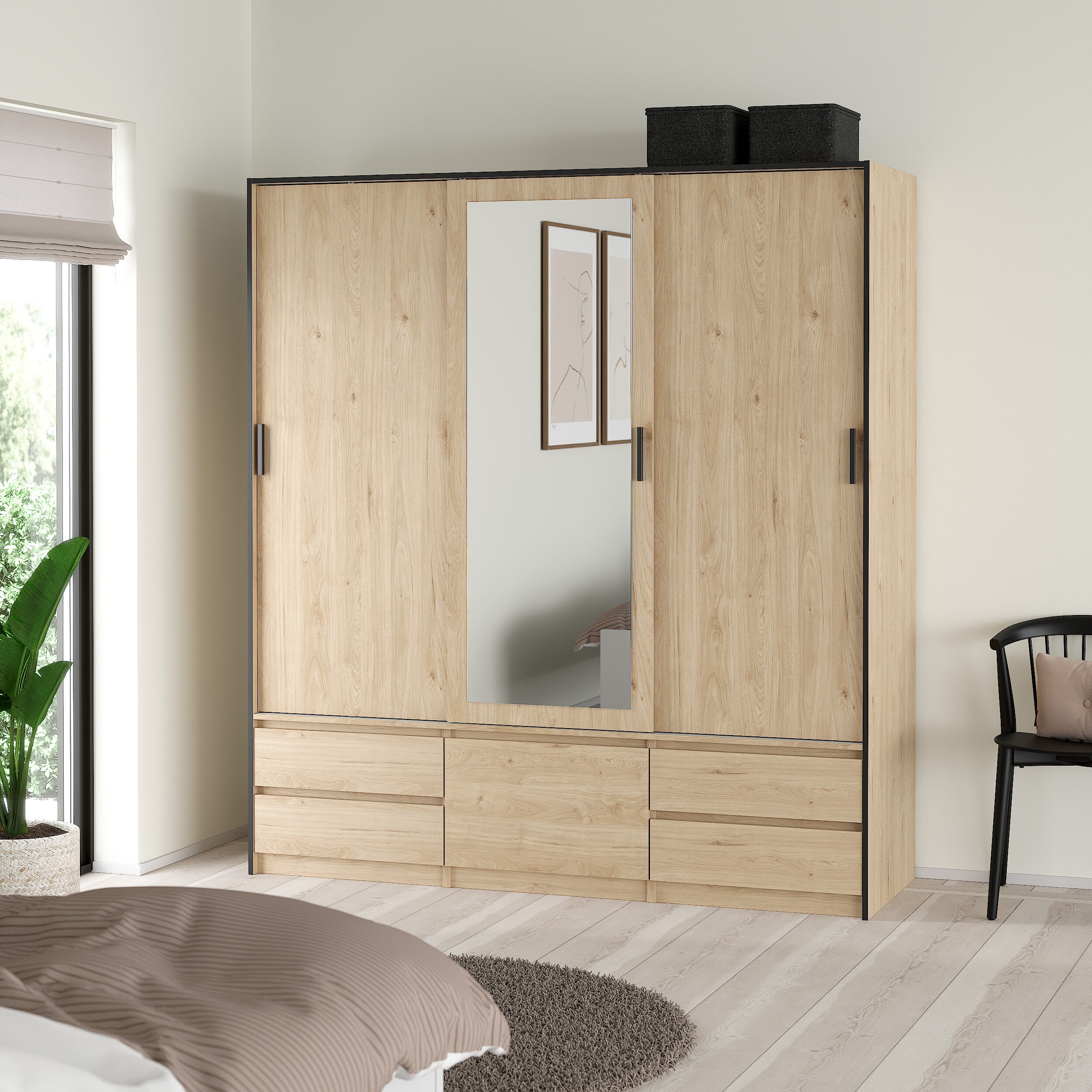by fonQ basic Slim Kledingkast - B 181,4 - Eiken