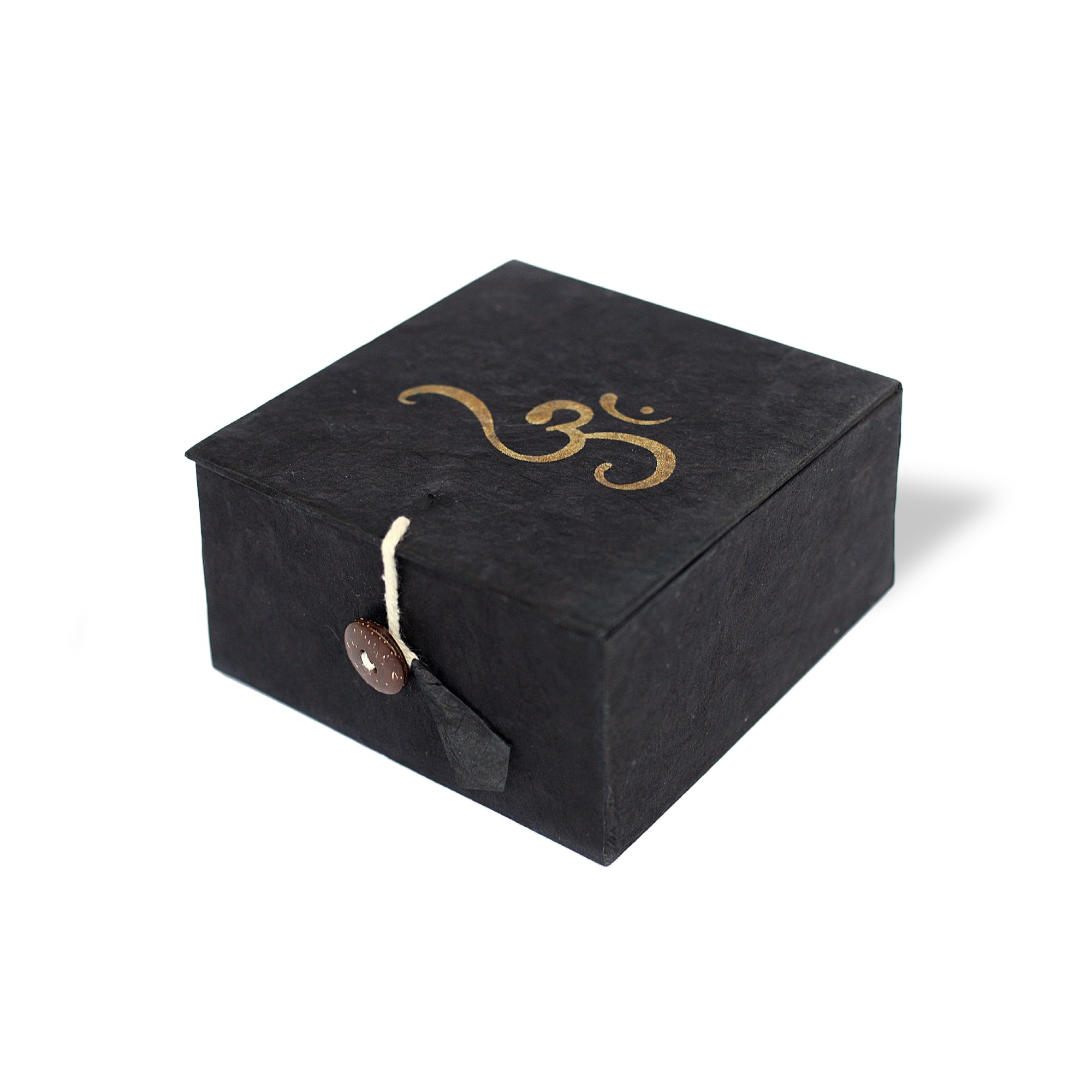 Lokta Box Om, schwarz, T 11 cm, B 11 cm, H 5,5 cm von fischer's lagerhaus