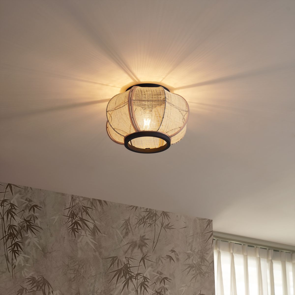 Oosterse plafondlamp bruin - Rob