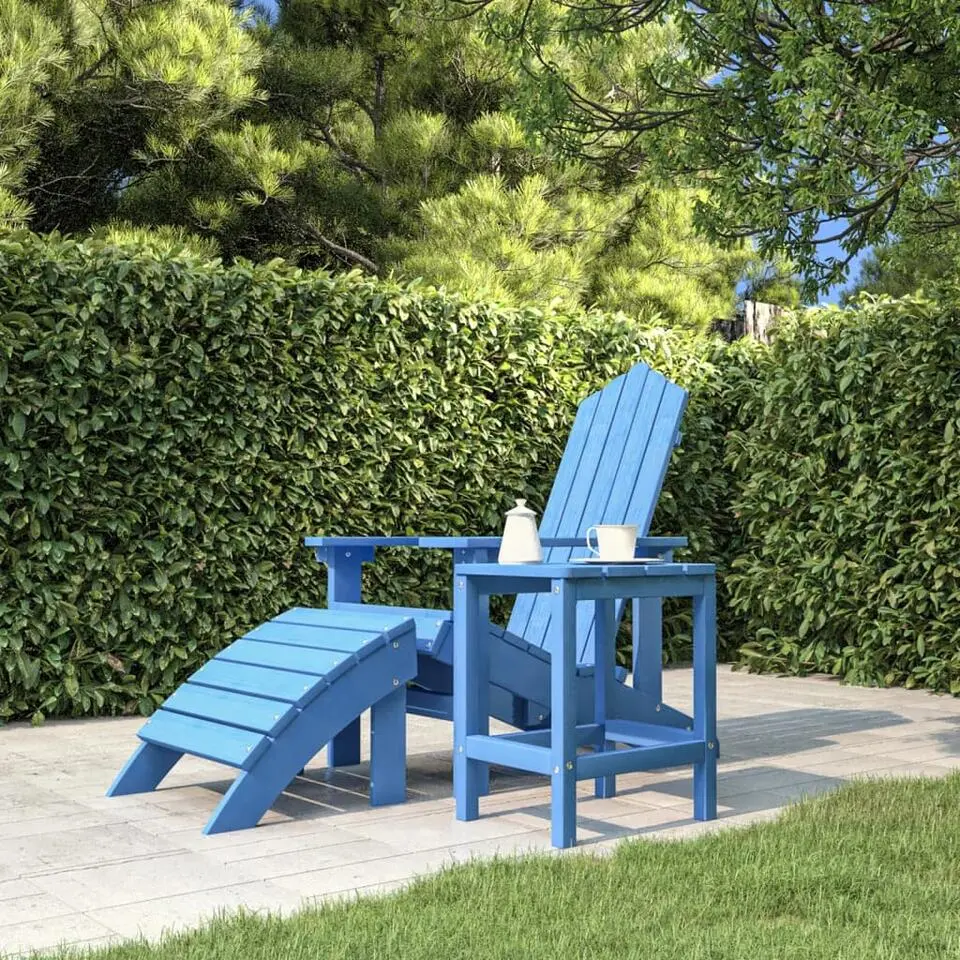 vidaXL - Tuintafel Adirondack - Vierkant - Aquablauw - HDPE - 38x38x46 cm