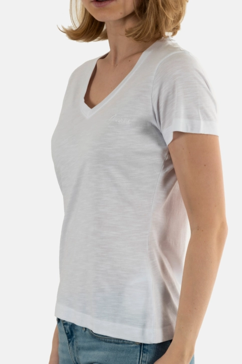 Tee shirt guess jeans vn slubby g011 pure white